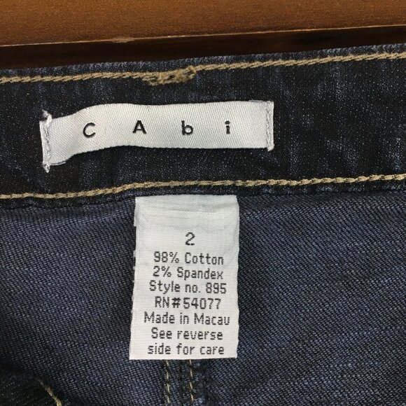 CAbi Dark Wash Wide Leg Jeans Style #895 Size 2 - Picture 6 of 10